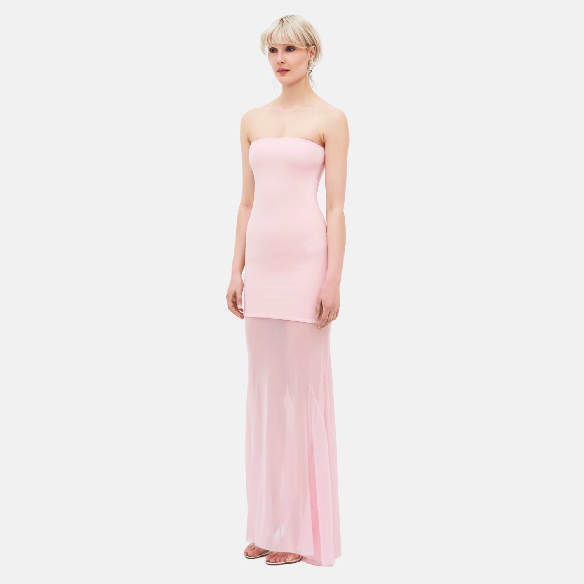 maxi light pink dresses Fifth Avenue Bow Back Maxi Dress Baby Pink