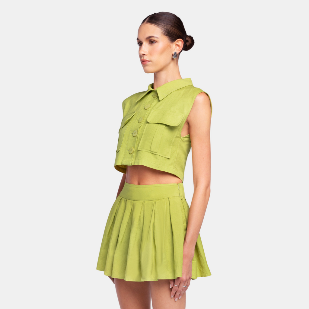 OW Collection MIRA Boxy Vest Top 206 - Moss