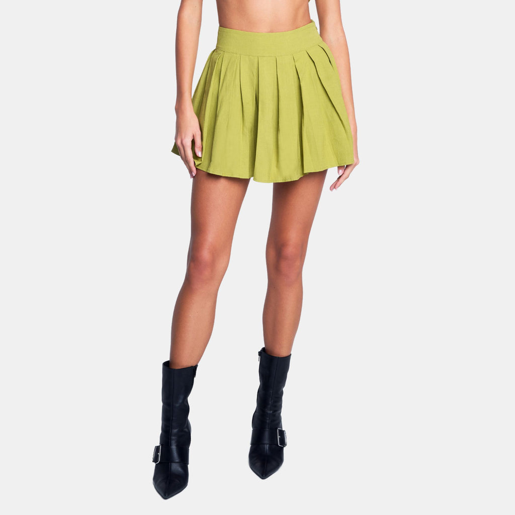 OW Collection MIRA Pleats Skirt Skirt 206 - Moss