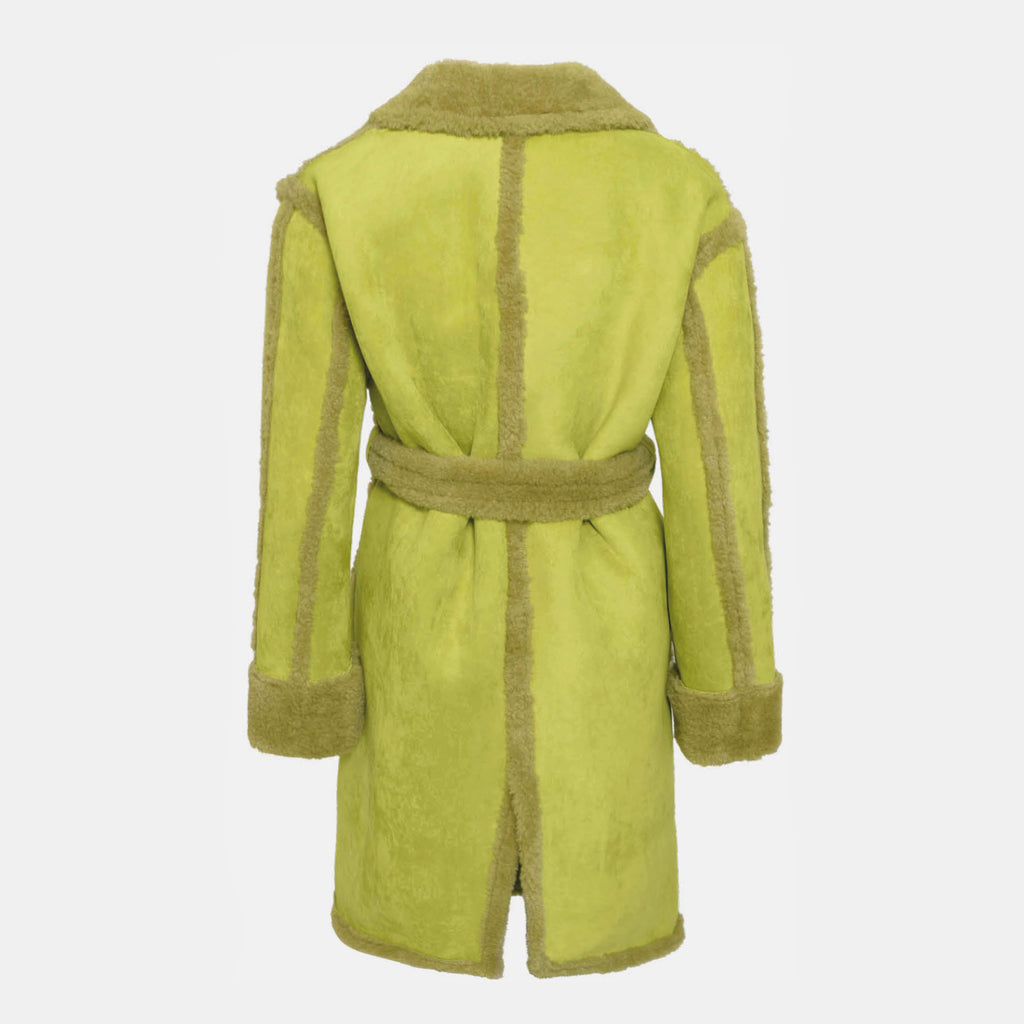OW Collection NEW YORK Faux Shearling Coat Coat 048 - Mellow Green