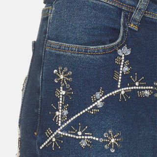 OW Collection NOVA Embellished Denim Jeans Jeans 205 - Dark Wash Denim