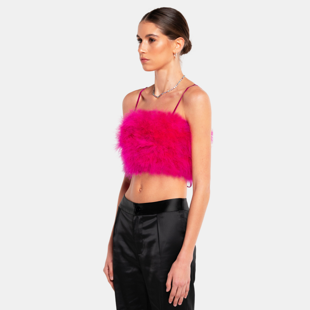 OW Collection PIXIE Feather Top Top 169 - Neon Pink