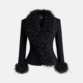 OW Collection REMY Faux Fur Jacket Jacket 121 - Black