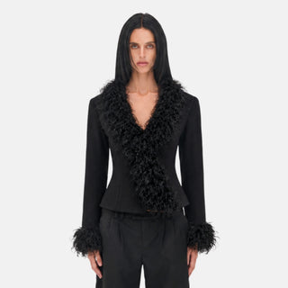 OW Collection REMY Faux Fur Jacket Jacket 121 - Black