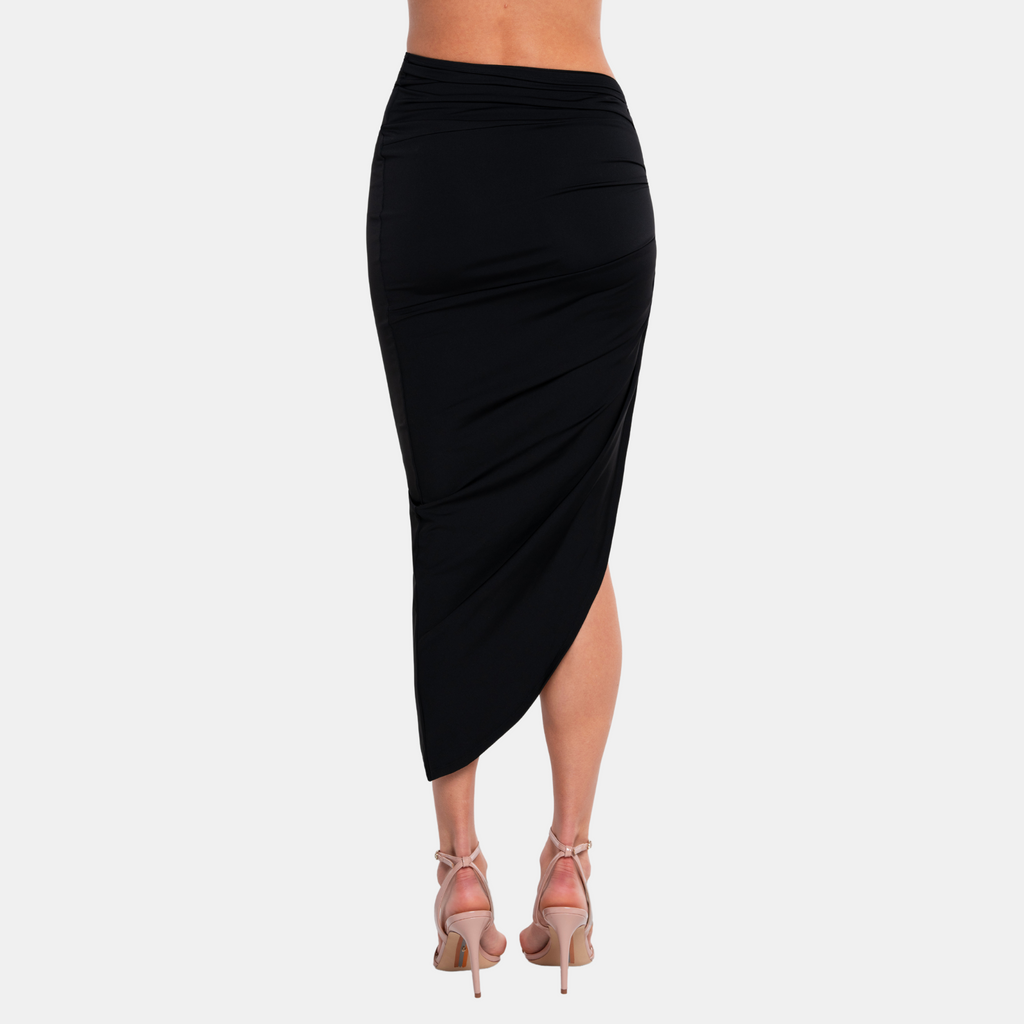OW Collection RUCHED Knot Skirt Skirt 002 - Black Caviar