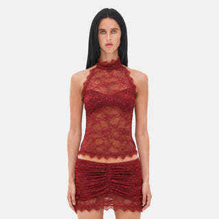 OW Collection SELAH Lace Top Top 262 - Burgundy