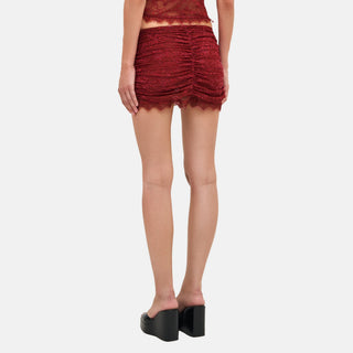 OW Collection SELAH Mini Skirt Skirt 262 - Burgundy