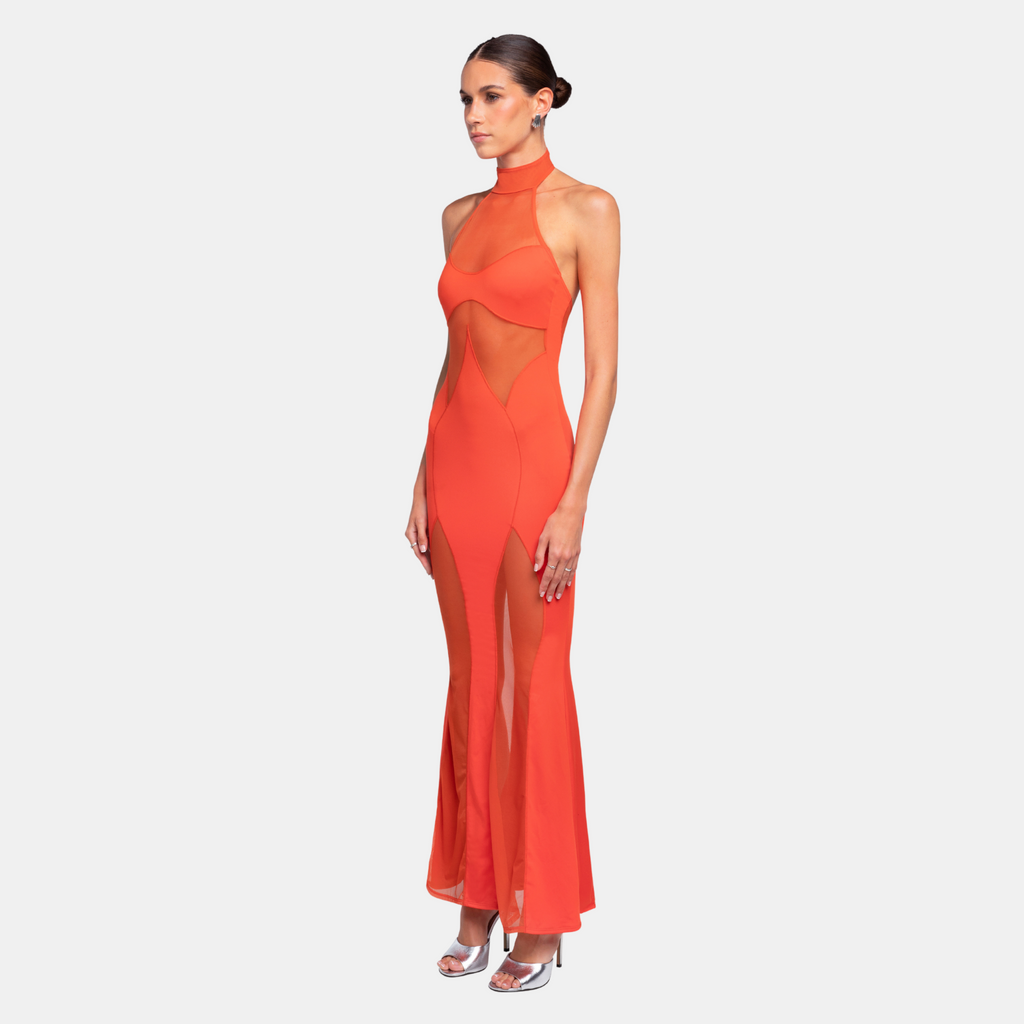 OW Collection SIENA Halter Dress Dress 200 - OW Red