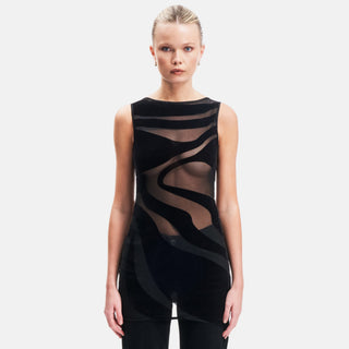 OW Collection SILLA Asymmetric Top Top 121 - Black