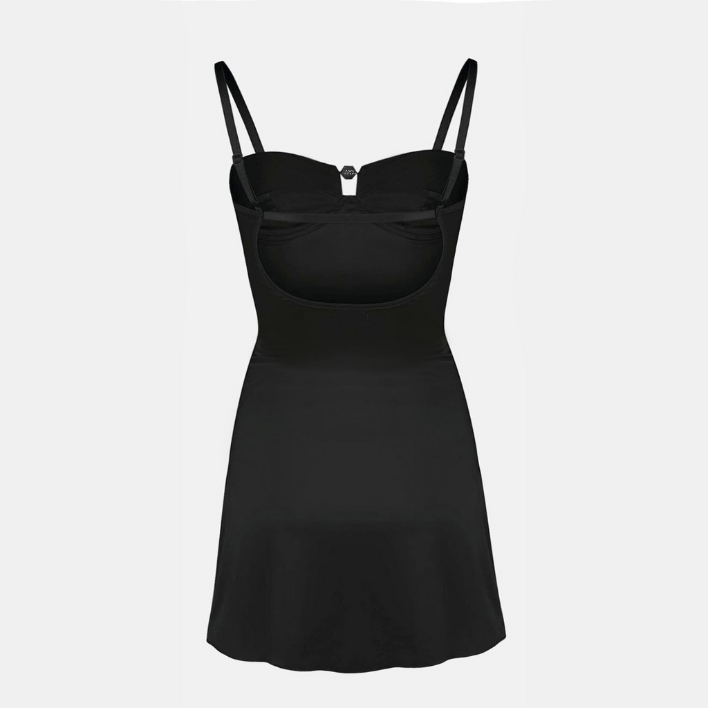 OW Collection SKYLER Mini Dress Dress 002 - Black Caviar