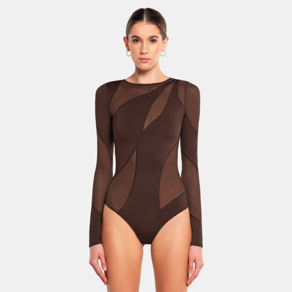 OW Collection SPIRAL Bodysuit Bodysuit 185 - Brown