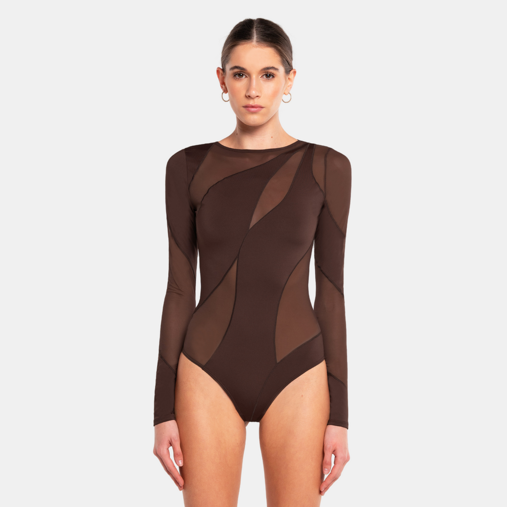 OW Collection SPIRAL Bodysuit Bodysuit 185 - Brown