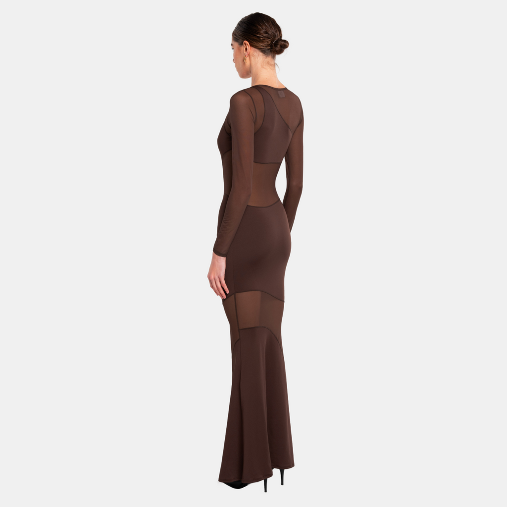 OW Collection SPIRAL Maxi Dress Dress 185 - Brown