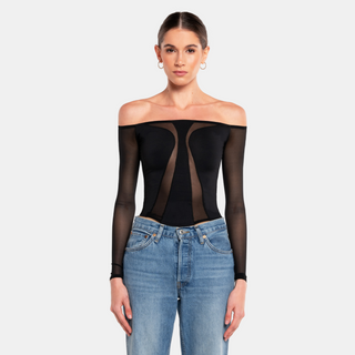 OW Collection SWIRL Blouse Blouse 002 - Black Caviar