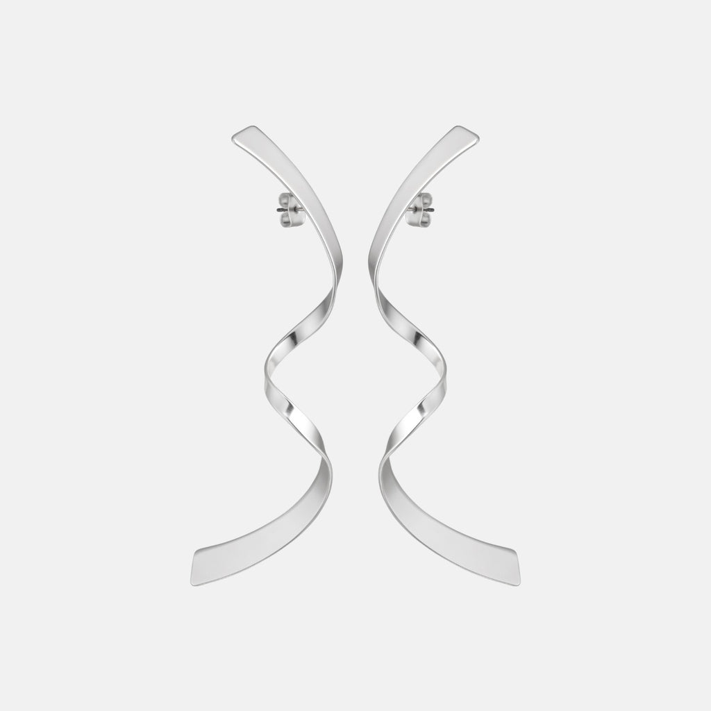 OW Collection SWIRL Studs Jewelry 193 - Silver