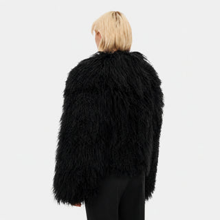 OW Collection THEA Fur Jacket Jacket 121 - Black