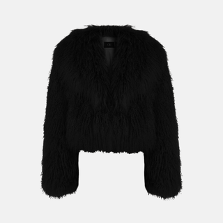 OW Collection THEA Fur Jacket Jacket 121 - Black