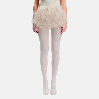 OW Collection THEA Fur Mini Skirt Skirt 196 - Light Tan