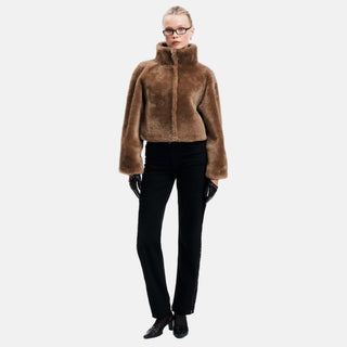 OW Collection TUVA Fur Jacket Jacket 185 - Brown