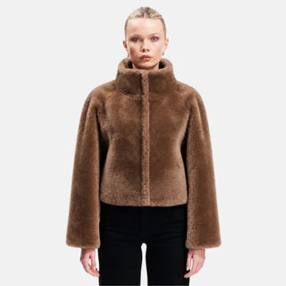 OW Collection TUVA Fur Jacket Jacket 185 - Brown