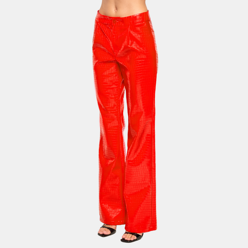 OW Collection VALENCIA Croc Pants Pants 022 - Red