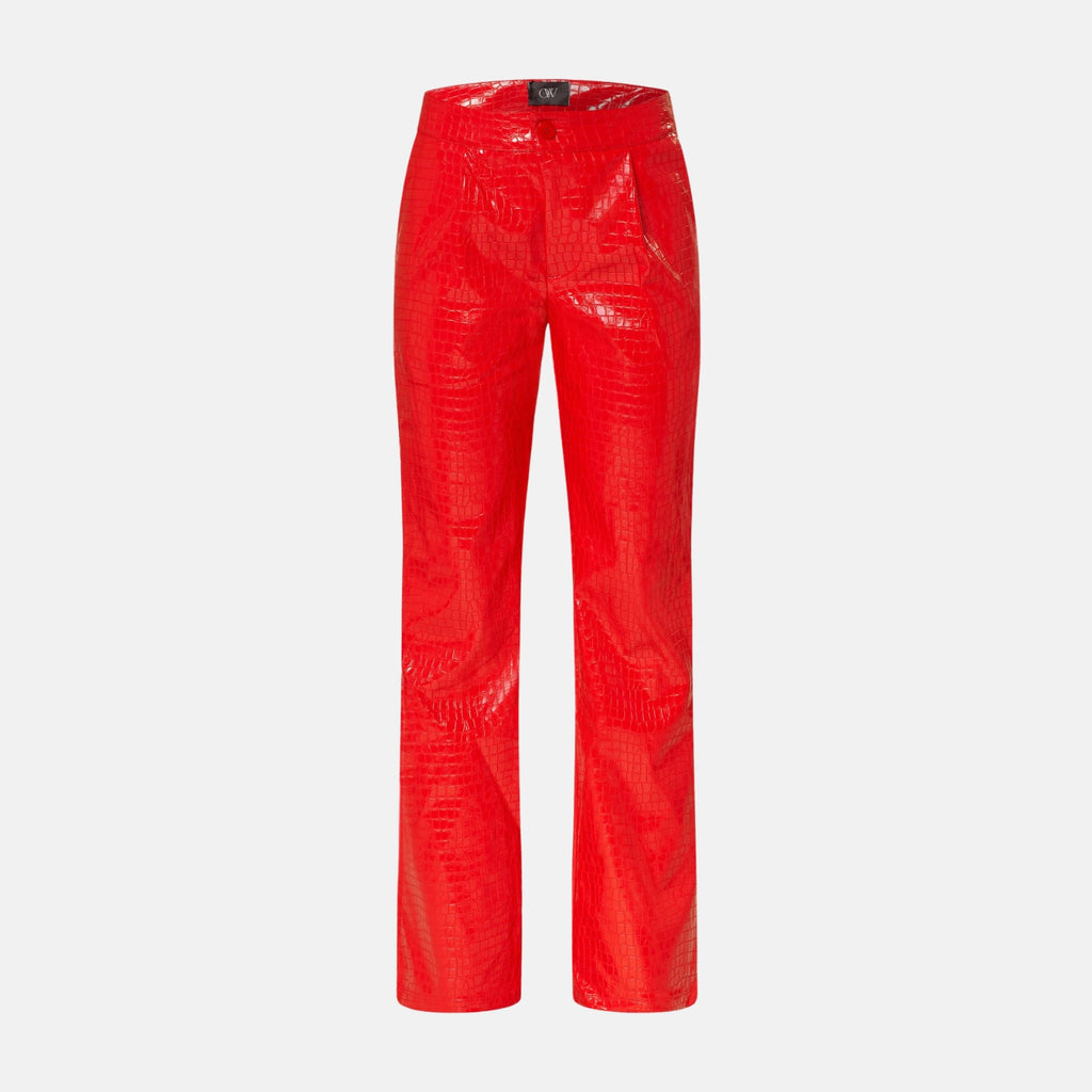 OW Collection VALENCIA Croc Pants Pants 022 - Red