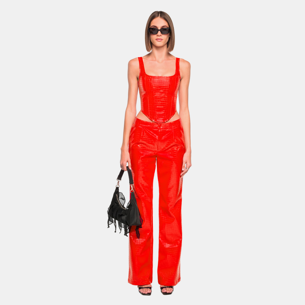 OW Collection VALENCIA Croc Pants Pants 022 - Red