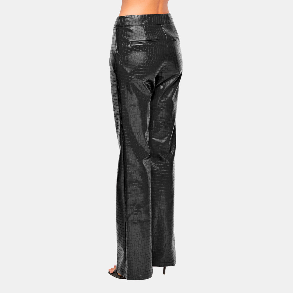 OW Collection VALENCIA Croc Pants Pants 121 - Black