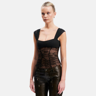OW Collection VILDA Lace Top Top 121 - Black