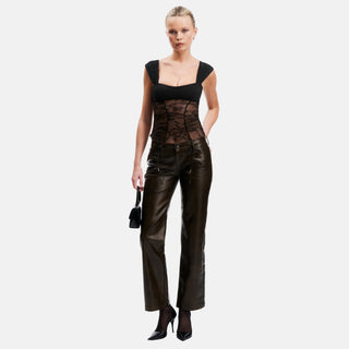 OW Collection VILDA Lace Top Top 121 - Black