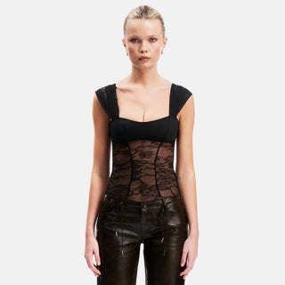 OW Collection VILDA Lace Top Top 121 - Black