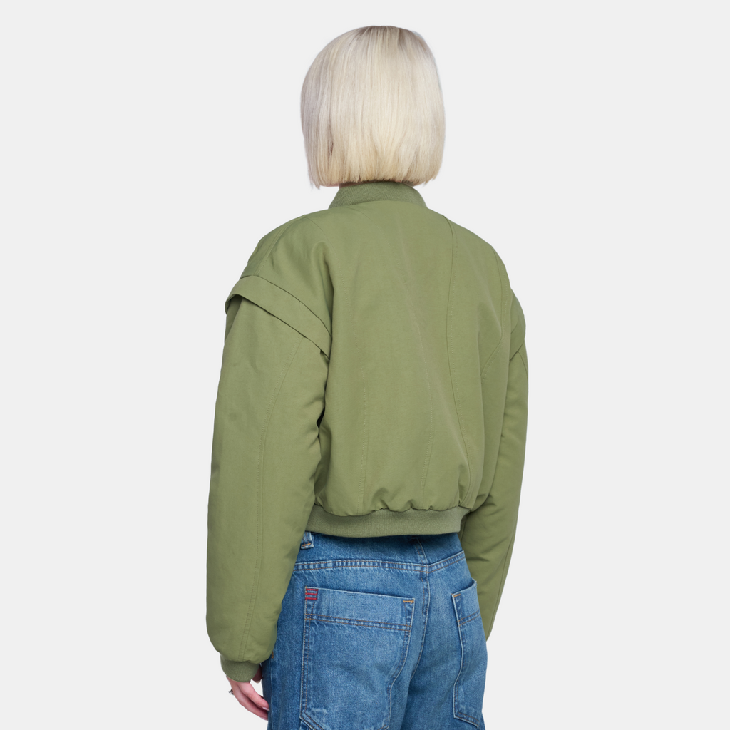 OW Collection YOKON Crop Bomber Jacket Jacket 217 - Hunter Green