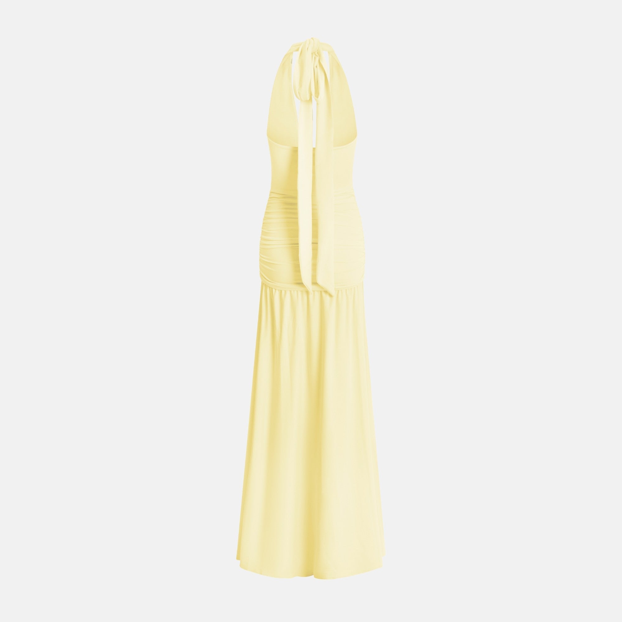 AVEN Maxi Dress | Butter Yellow Halterneck Maxi Dress | OW Collection AVEN Maxi Dress | Butter Yellow Halterneck Maxi Dress | OW Collection