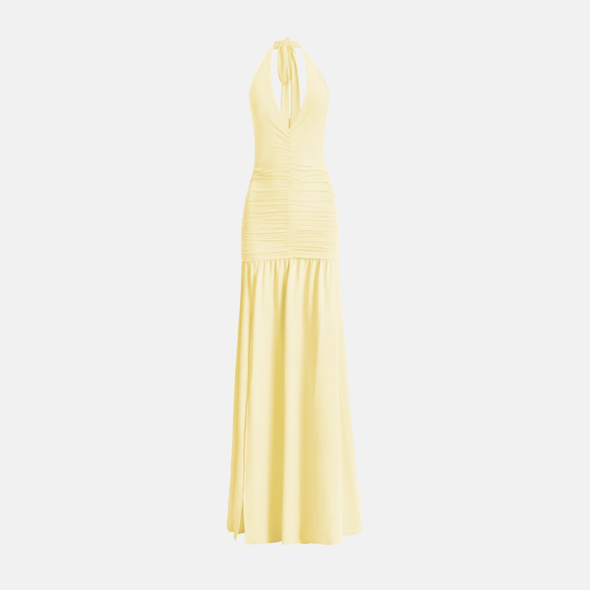 AVEN Maxi Dress | Butter Yellow Halterneck Maxi Dress | OW Collection AVEN Maxi Dress | Butter Yellow Halterneck Maxi Dress | OW Collection