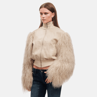 OW Collection BEX Fur Jacket Jacket 036 - Tan