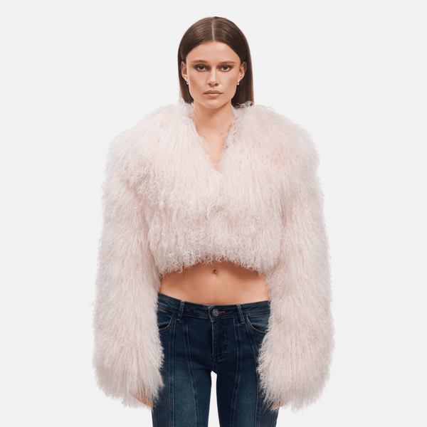 ジャケット・アウター studio r330 ECO-FUR CROPPED JACKET Eco-Fur