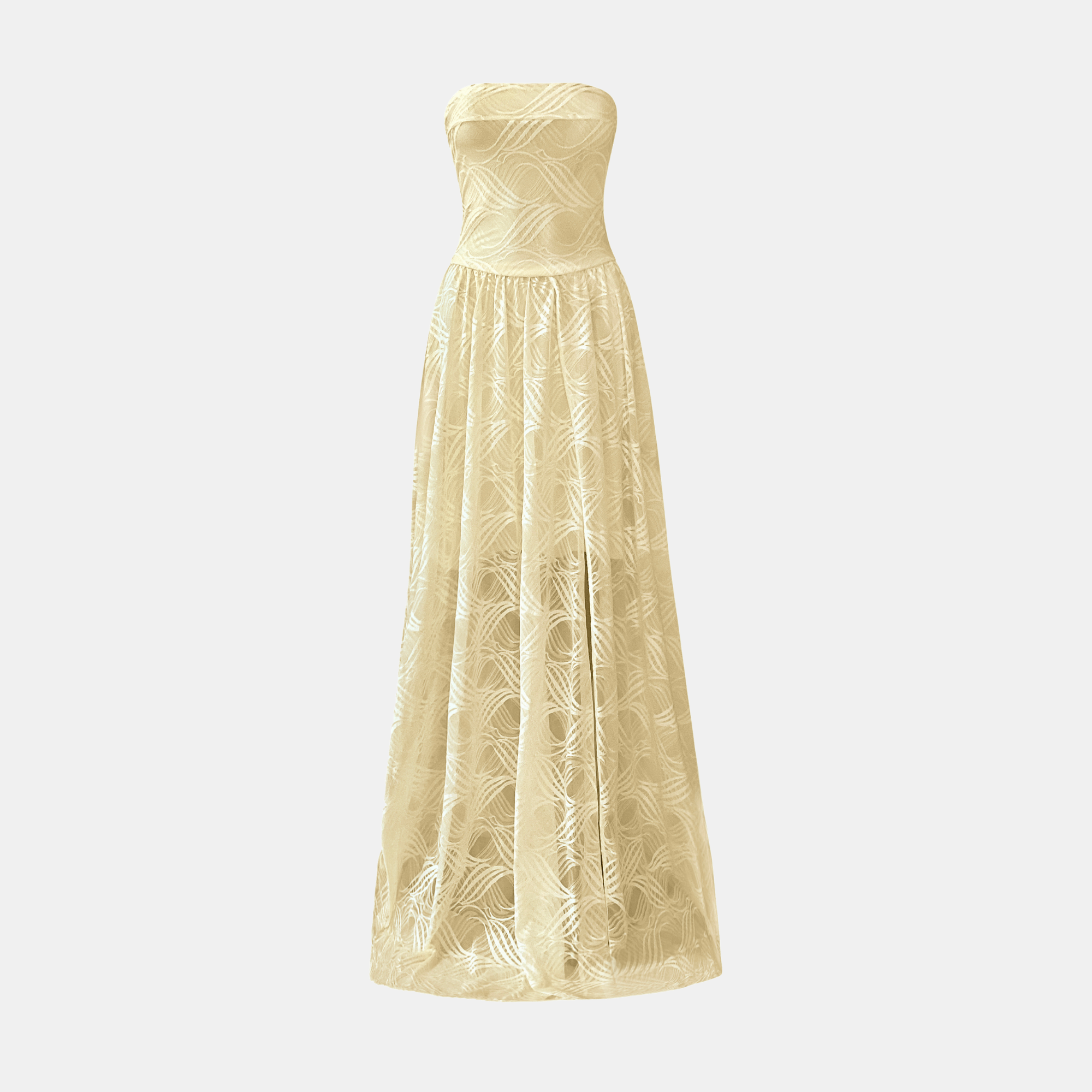 butter yellow strapless dress OW Collection | CLEO Maxi Dress