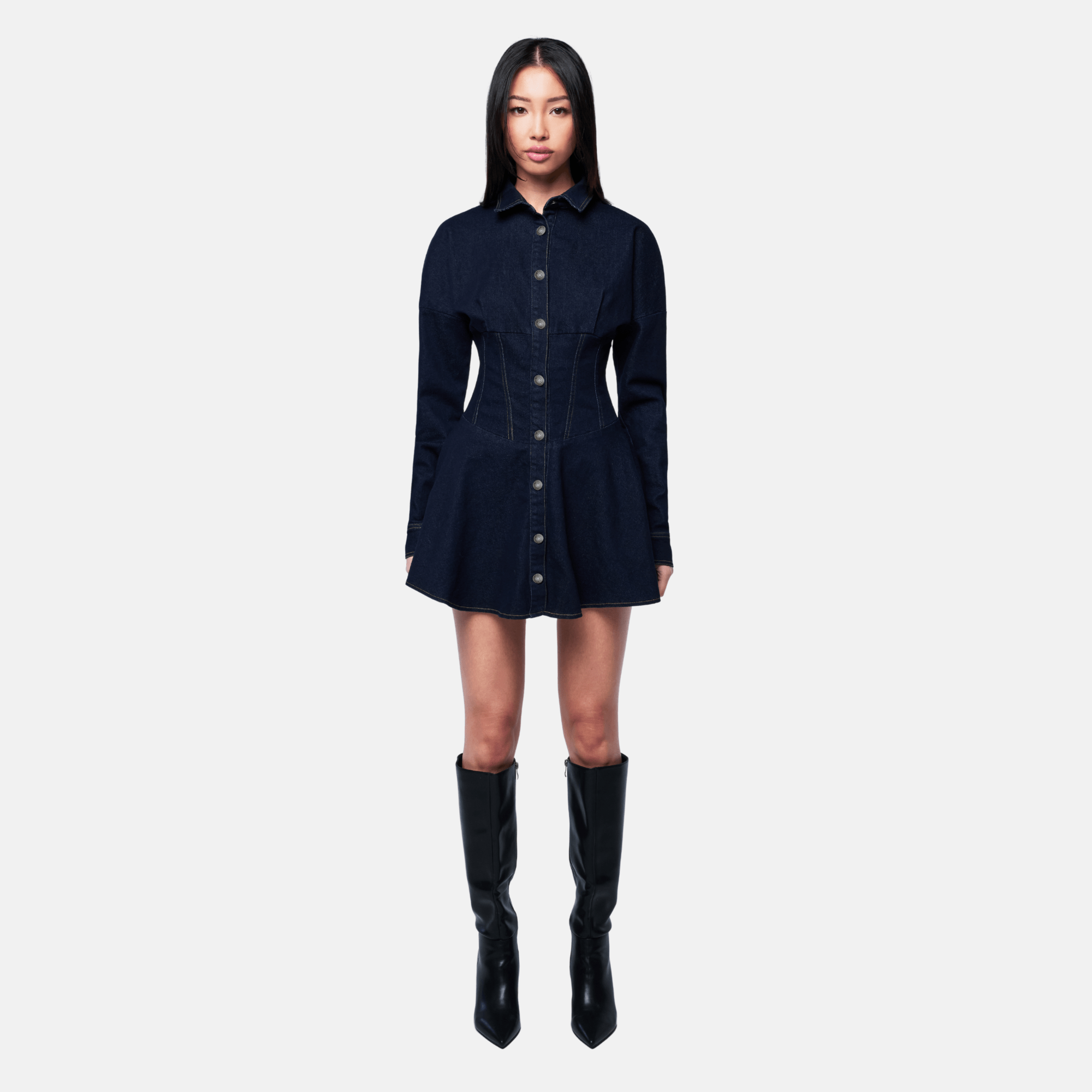 OW Collection Ella Denim Shirt Dress in Blue - Size XL OW Collection Ella Denim Shirt Dress in Blue - Size XL