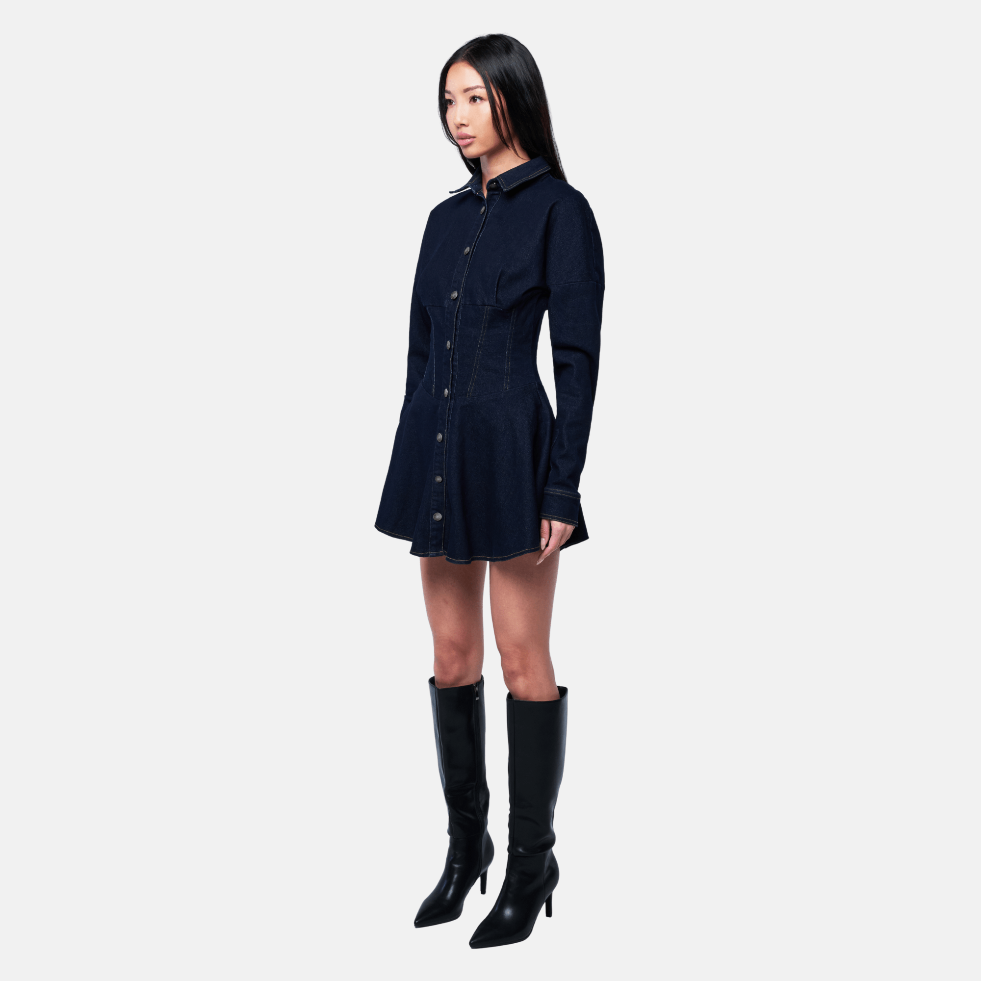 OW Collection Ella Denim Shirt Dress in Blue - Size XL OW Collection Ella Denim Shirt Dress in Blue - Size XL