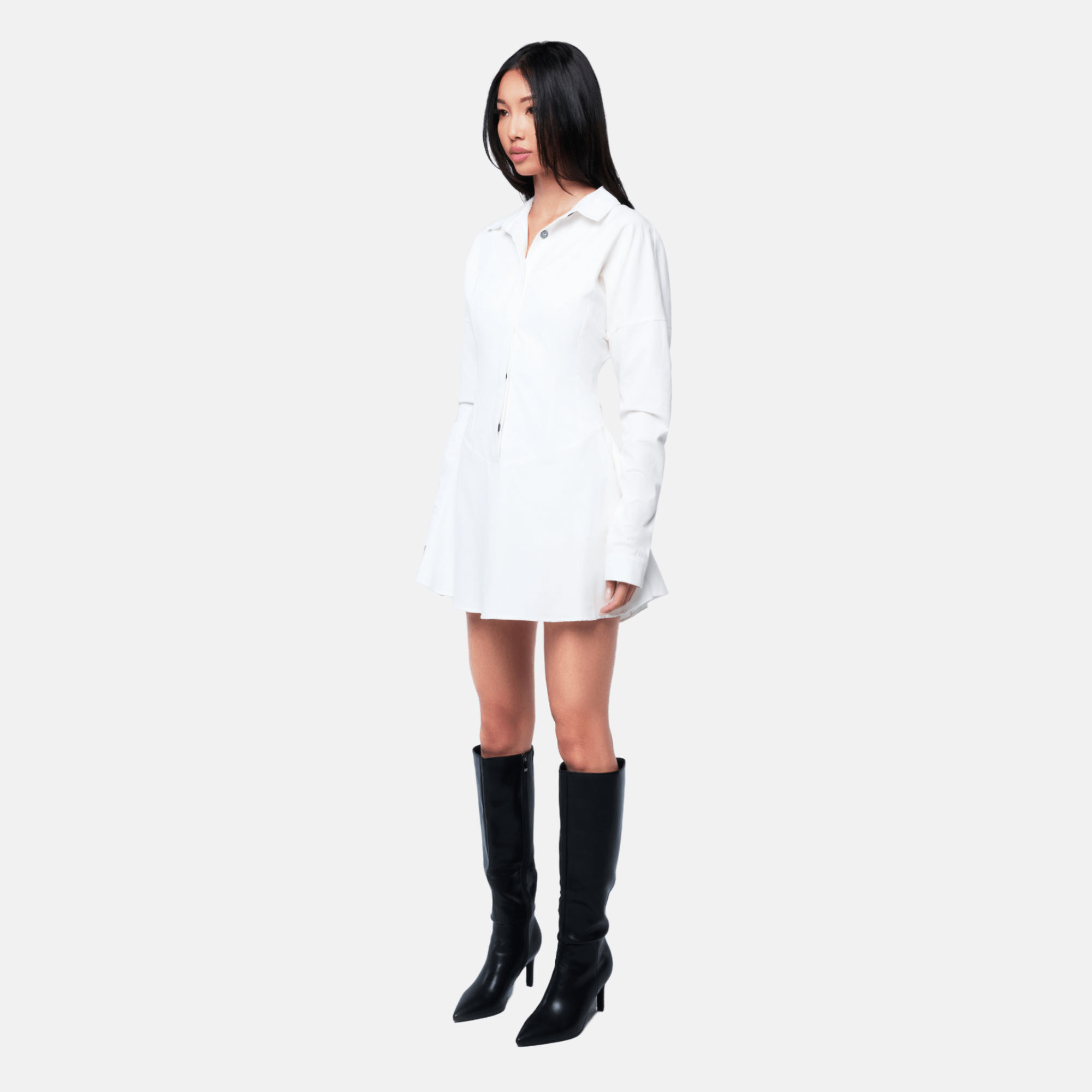OW Collection Ellie Shirt Dress in White - size S OW Collection Ellie Shirt Dress in White - size S