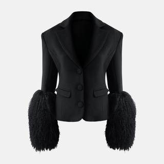 OW Collection FRANCES Wool Blazer Blazer 121 - Black
