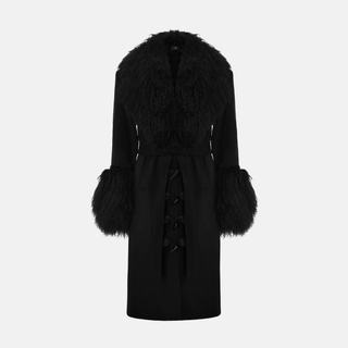 OW Collection FRANCES Wool Coat Coat 121 - Black