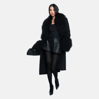 OW Collection FRANCES Wool Coat Coat 121 - Black