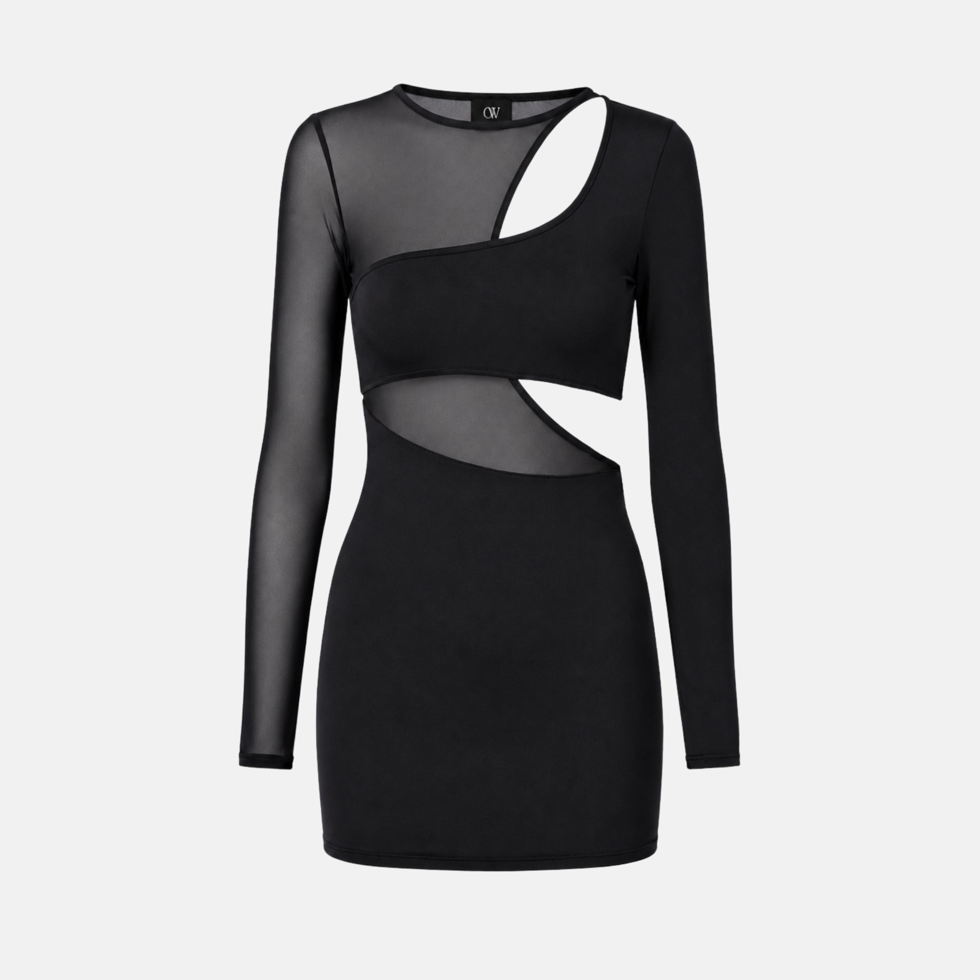 KARI Mini Dress | Black Asymmetric Cut-Out Mini Dress