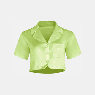 OW Collection LEMONGRASS Crop Shirt Shirt 050 - Green