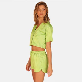 OW Collection LEMONGRASS Crop Shirt Shirt 050 - Green