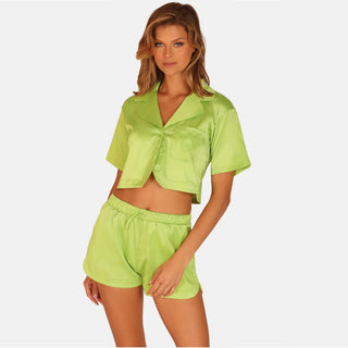 OW Collection LEMONGRASS Crop Shirt Shirt 050 - Green