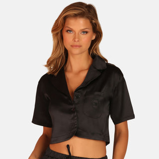 OW Collection LEMONGRASS Crop Shirt Shirt 002 - Black Caviar