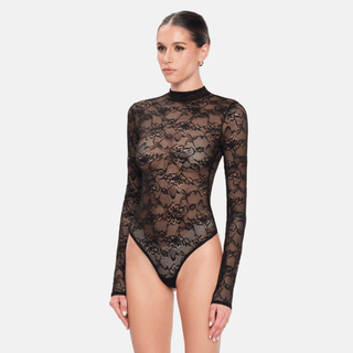 OW Collection LYDIA Lace Bodysuit Bodysuit 121 - Black