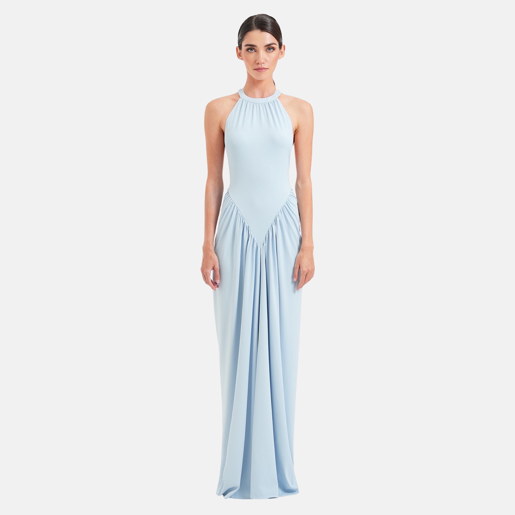 LYSA Maxi Dress | Baby Blue Halterneck Maxi Dress | OW Collection LYSA Maxi Dress | Baby Blue Halterneck Maxi Dress | OW Collection